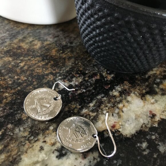 Vintage Boho Dangly Coin Statement Earrings - Mysterious Gothic Drop Jewelry - Picture 2 of 6